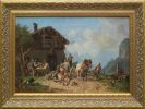 Heinrich Bürkel (1802-1869) „Nach der Jagd“<br />Öl auf Leinwand, undatiert<br />© Forum ALTE POST<br /><br />1824 wurde der Münchner Kunstverein gegründet. Erstmals ergab sich dadurch den Künstlern die Möglichkeit, auch außerhalb der Akademie ihre Bilder bekannt zu machen und zu verkaufen. Einer, der es wie fast kein anderer verstand, dieses neue Forum für sich zu nutzen, war der Pirmasenser Maler Heinrich Bürkel. Besonders beliebt waren Bürkels Szenen aus dem oberbayerischen Volksleben, zu denen „Nach der Jagd“ gehört. Solche Themen malte er immer wieder, nie vollkommen gleich, sondern immer ein bisschen anders.